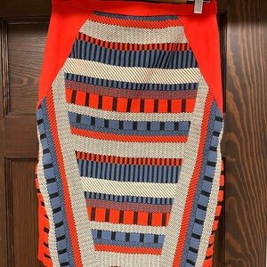 Anthropologie Colorful Geometric Patterned Skirt